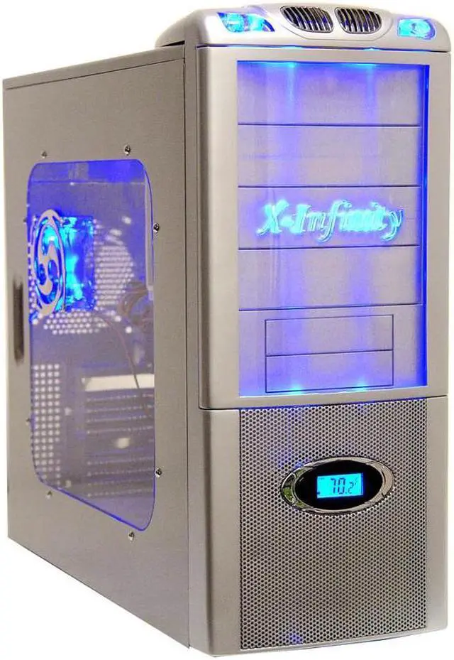 Main image of APEVIA X-Infinity ATXB6KLW-AL Silver Steel ATX Mid Tower Computer Case ATX 350W power supply for AMD/Intel Power Supply
