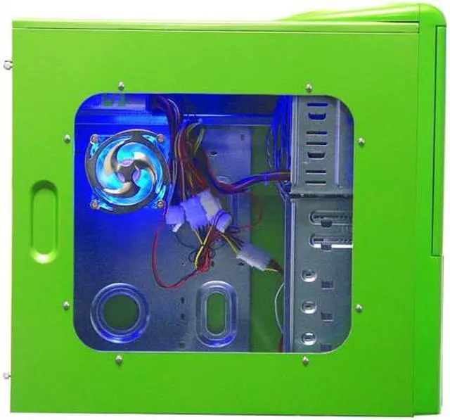 Alt view image 8 of 11 - APEVIA X-Infinity ATXB6KLW-GN Green Steel ATX Mid Tower Computer Case 420W Power Supply