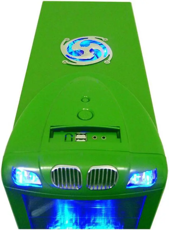 Alt view image 3 of 11 - APEVIA X-Infinity ATXB6KLW-GN Green Steel ATX Mid Tower Computer Case 420W Power Supply