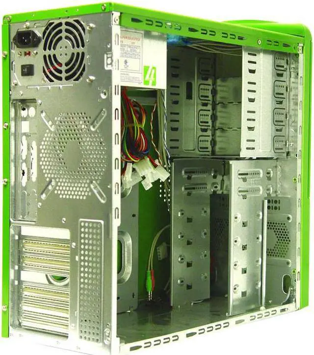 Alt view image 7 of 11 - APEVIA X-Infinity ATXB6KLW-GN Green Steel ATX Mid Tower Computer Case 420W Power Supply