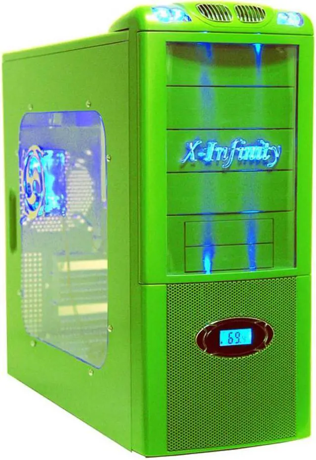 Main image of APEVIA X-Infinity ATXB6KLW-GN Green Steel ATX Mid Tower Computer Case 420W Power Supply