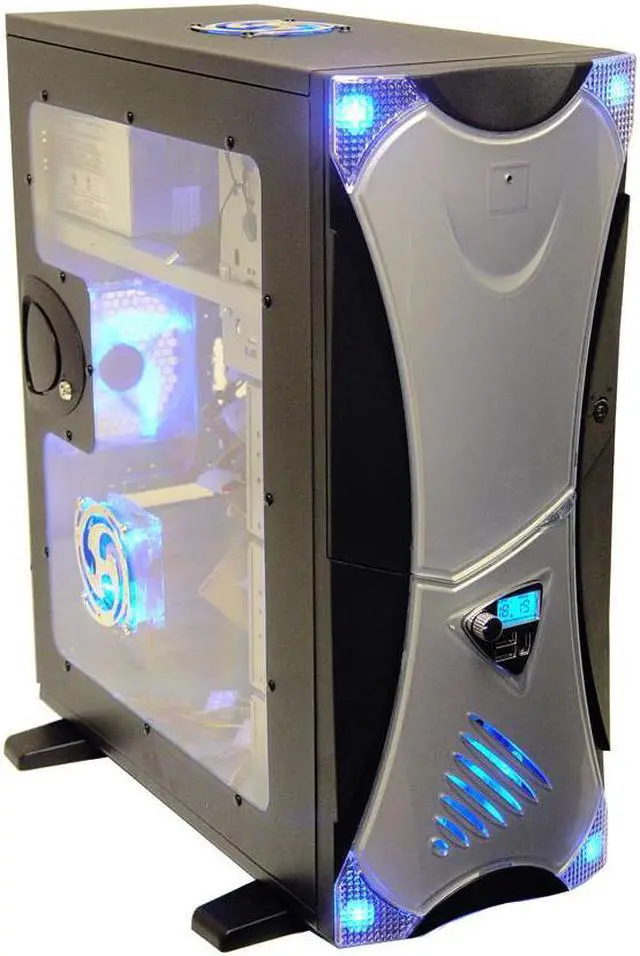 Alt view image 4 of 13 - APEVIA X-Navigator ATXA9NW-AL/450 Black/Silver Steel ATX Mid Tower Computer Case 450W Power Supply