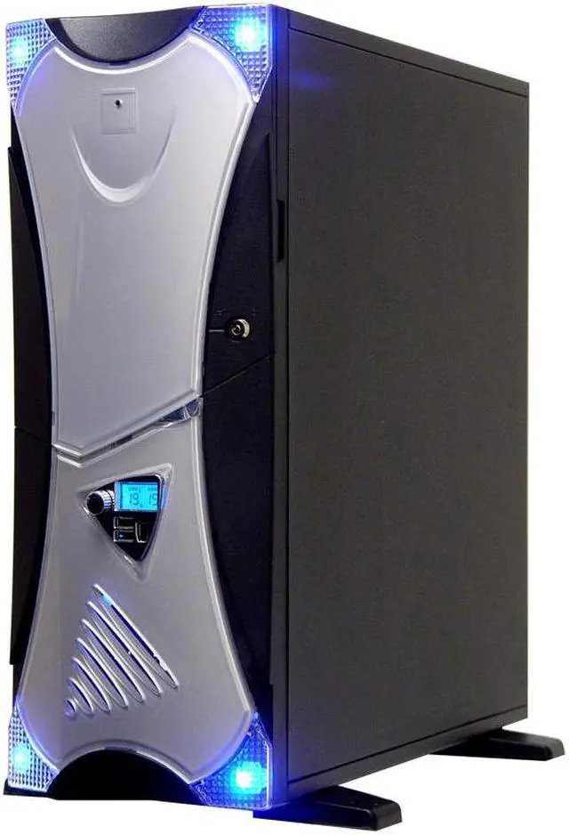 Alt view image 2 of 13 - APEVIA X-Navigator ATXA9NW-AL/450 Black/Silver Steel ATX Mid Tower Computer Case 450W Power Supply