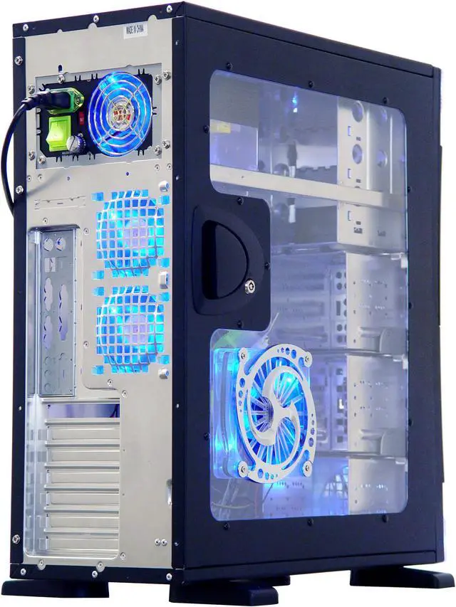 Alt view image 4 of 13 - APEVIA X-Navigator ATXA8NW-AL/500 Silver / Black Aluminum ATX Full Tower Computer Case 500W Power Supply