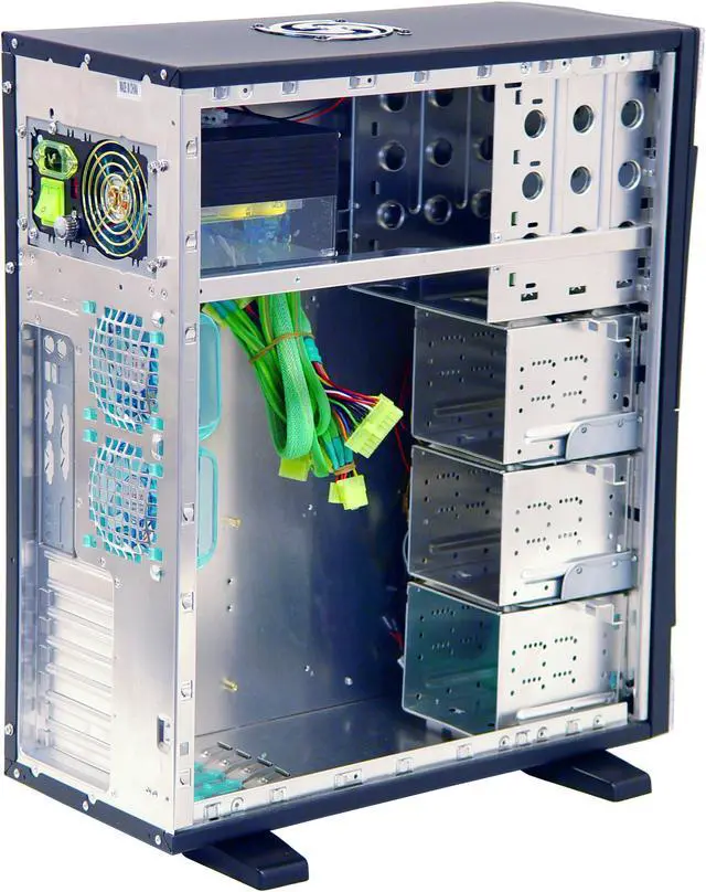 Alt view image 5 of 13 - APEVIA X-Navigator ATXA8NW-AL/500 Silver / Black Aluminum ATX Full Tower Computer Case 500W Power Supply