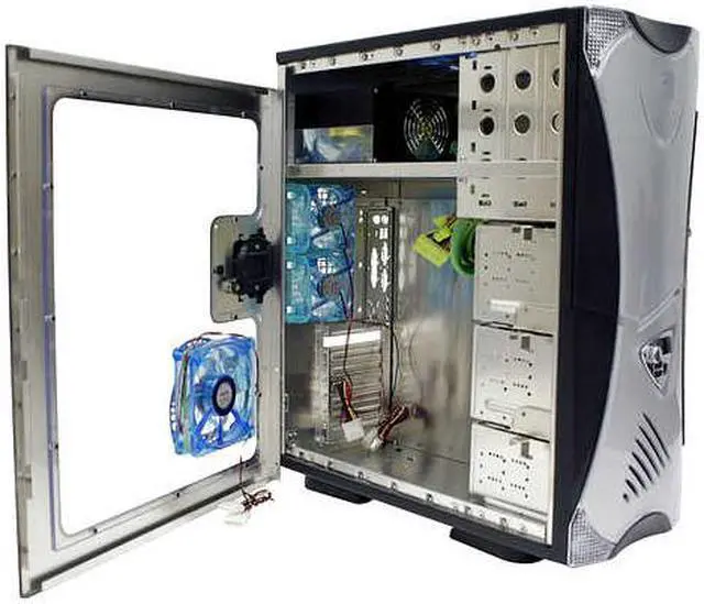 Alt view image 6 of 13 - APEVIA X-Navigator ATXA8NW-AL/500 Silver / Black Aluminum ATX Full Tower Computer Case 500W Power Supply