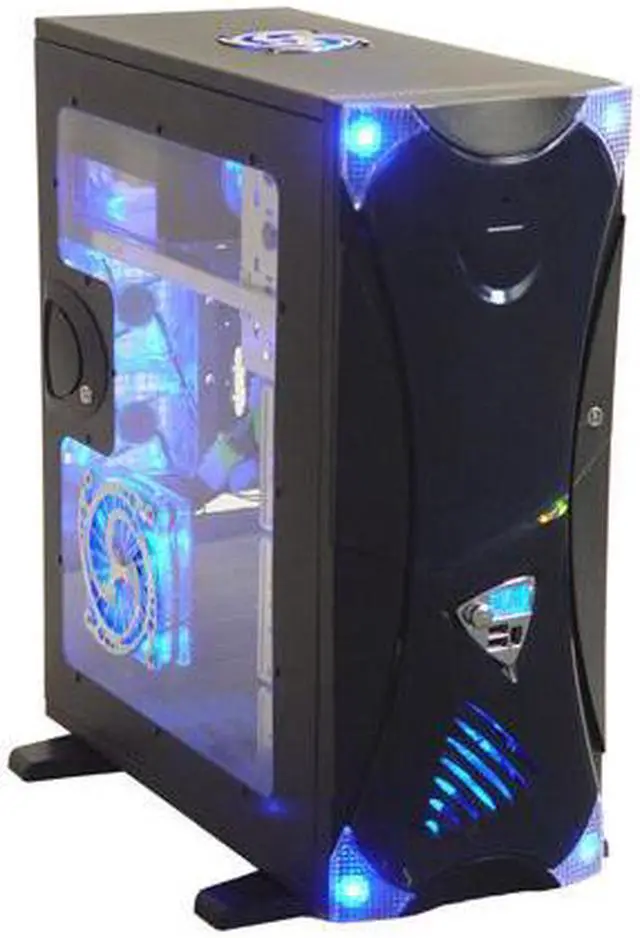 Alt view image 2 of 14 - APEVIA X-Navigator ATXA8NW-BK/500 Black Aluminum ATX Mid Tower Computer Case 500W Power Supply
