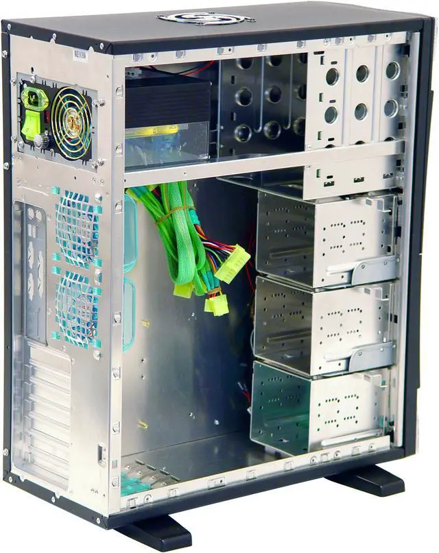 Alt view image 5 of 14 - APEVIA X-Navigator ATXA8NW-BK/500 Black Aluminum ATX Mid Tower Computer Case 500W Power Supply