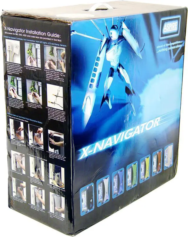 Alt view image 14 of 14 - APEVIA X-Navigator ATXA8NW-BK/500 Black Aluminum ATX Mid Tower Computer Case 500W Power Supply