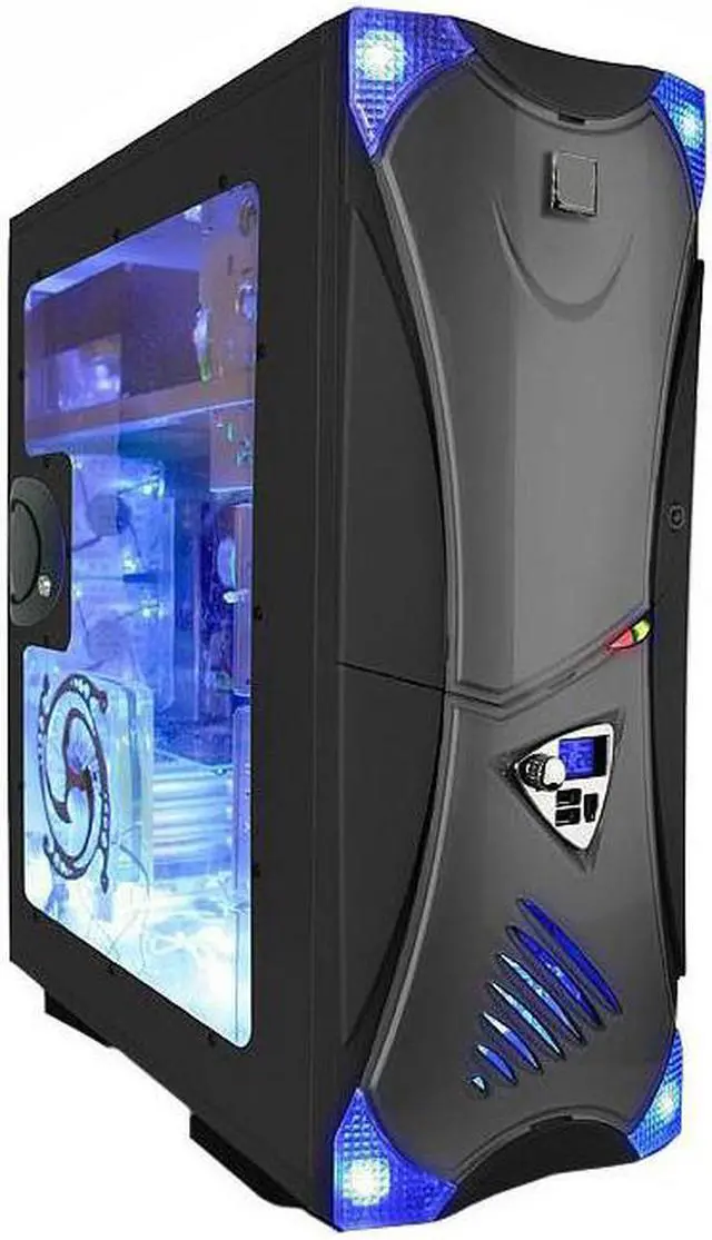 Main image of APEVIA X-Navigator ATXA8NW-BK/500 Black Aluminum ATX Mid Tower Computer Case 500W Power Supply