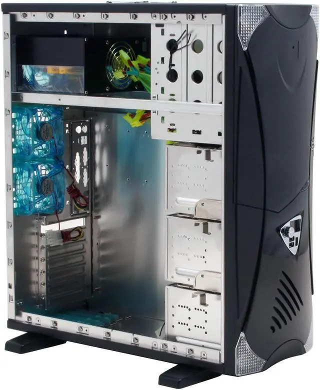 Alt view image 9 of 14 - APEVIA X-Navigator ATXA8NW-BK/500 Black Aluminum ATX Mid Tower Computer Case 500W Power Supply