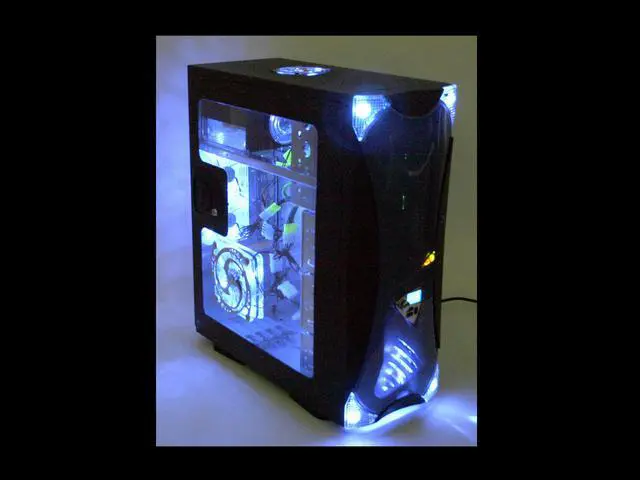 Alt view image 11 of 16 - APEVIA X-Navigator ATXA8NW-BL/500 Black/Blue Aluminum ATX Mid Tower Computer Case 500W Power Supply