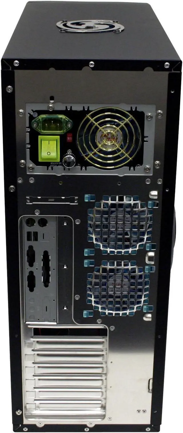 Alt view image 7 of 16 - APEVIA X-Navigator ATXA8NW-BL/500 Black/Blue Aluminum ATX Mid Tower Computer Case 500W Power Supply