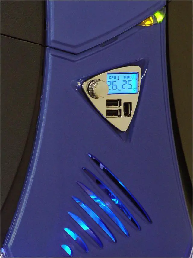 Alt view image 3 of 16 - APEVIA X-Navigator ATXA8NW-BL/500 Black/Blue Aluminum ATX Mid Tower Computer Case 500W Power Supply