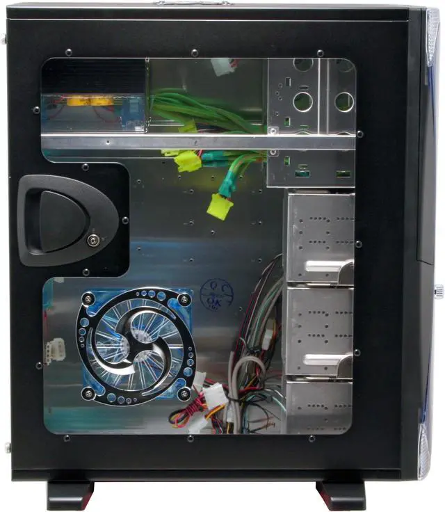 Alt view image 13 of 16 - APEVIA X-Navigator ATXA8NW-BL/500 Black/Blue Aluminum ATX Mid Tower Computer Case 500W Power Supply