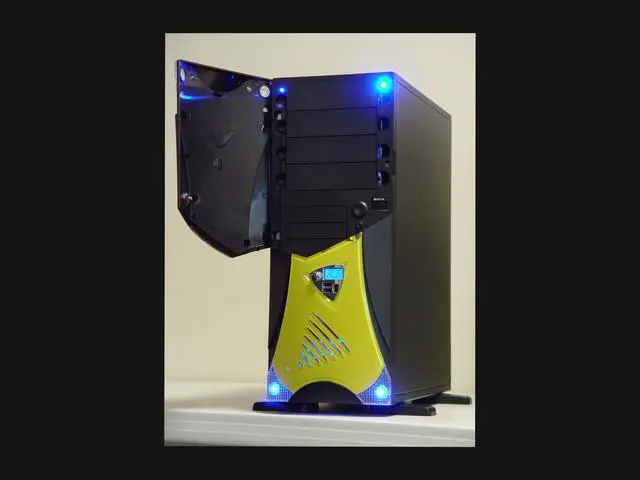 Alt view image 12 of 14 - APEVIA X-Navigator ATXA8NW-YL/500 Black/Yellow Aluminum ATX Mid Tower Computer Case Aluminum 500W see-through Power Supply