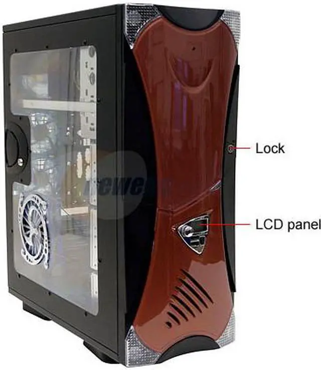 Alt view image 2 of 13 - APEVIA X-Navigator ATXA8NW-RD/500 Black/Red Aluminum ATX Mid Tower Computer Case 500W Power Supply
