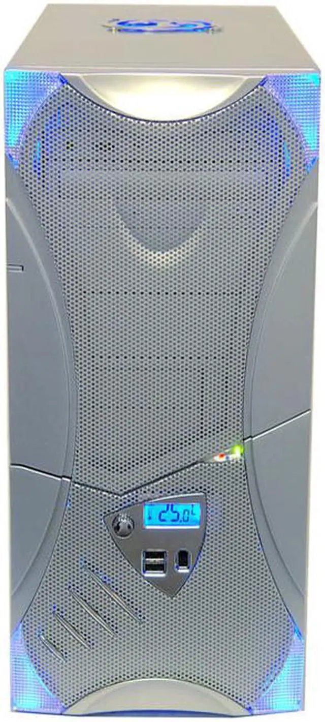 Alt view image 2 of 18 - APEVIA X-Plorer ATXB8KLW-SS/420 Silver Steel ATX Mid Tower Computer Case 420W Power Supply