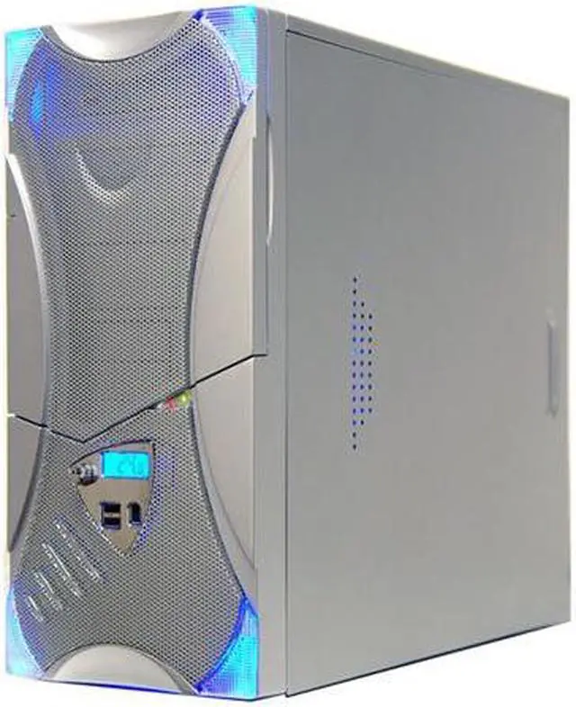 Alt view image 3 of 18 - APEVIA X-Plorer ATXB8KLW-SS/420 Silver Steel ATX Mid Tower Computer Case 420W Power Supply