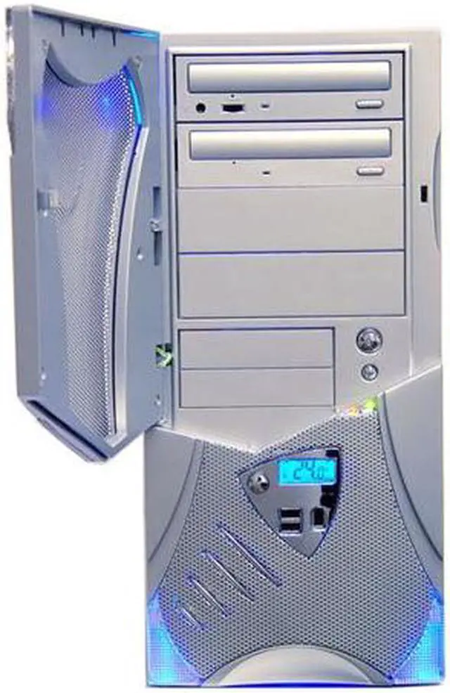 Alt view image 4 of 18 - APEVIA X-Plorer ATXB8KLW-SS/420 Silver Steel ATX Mid Tower Computer Case 420W Power Supply