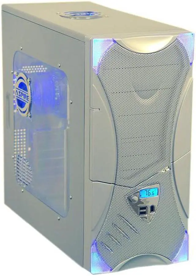 Alt view image 9 of 18 - APEVIA X-Plorer ATXB8KLW-SS/420 Silver Steel ATX Mid Tower Computer Case 420W Power Supply