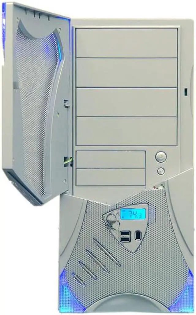 Alt view image 10 of 18 - APEVIA X-Plorer ATXB8KLW-SS/420 Silver Steel ATX Mid Tower Computer Case 420W Power Supply