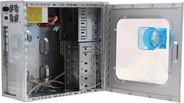 Alt view image 11 of 18 - APEVIA X-Plorer ATXB8KLW-SS/420 Silver Steel ATX Mid Tower Computer Case 420W Power Supply