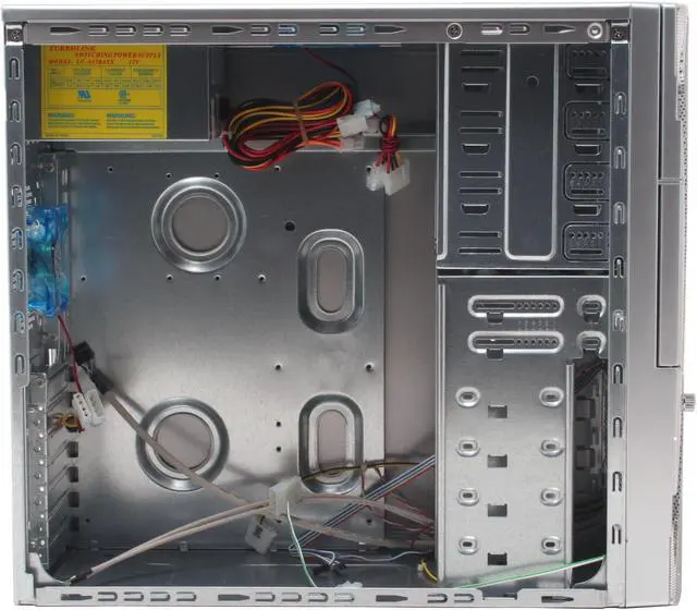 Alt view image 12 of 18 - APEVIA X-Plorer ATXB8KLW-SS/420 Silver Steel ATX Mid Tower Computer Case 420W Power Supply
