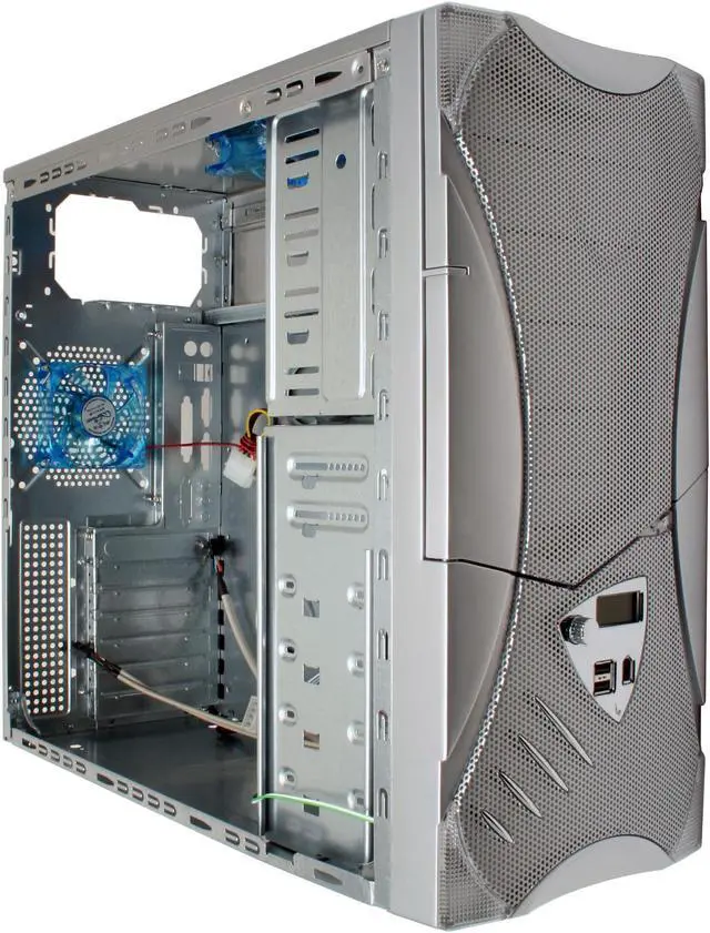 Alt view image 12 of 14 - APEVIA X-Plorer ATXB8KLW-SS Silver Steel ATX Mid Tower Computer Case