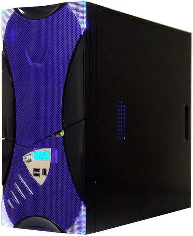 Alt view image 3 of 16 - APEVIA X-Plorer ATXB8KLW-BL Black/Blue Steel ATX Mid Tower Computer Case