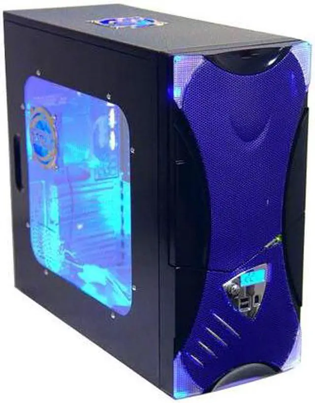 Alt view image 4 of 16 - APEVIA X-Plorer ATXB8KLW-BL Black/Blue Steel ATX Mid Tower Computer Case