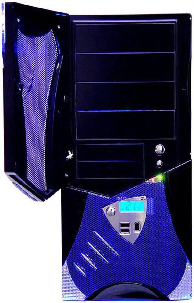 Alt view image 5 of 16 - APEVIA X-Plorer ATXB8KLW-BL Black/Blue Steel ATX Mid Tower Computer Case