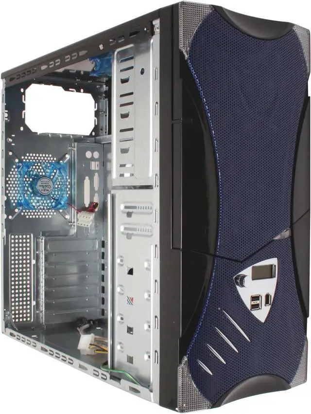 Alt view image 14 of 16 - APEVIA X-Plorer ATXB8KLW-BL Black/Blue Steel ATX Mid Tower Computer Case