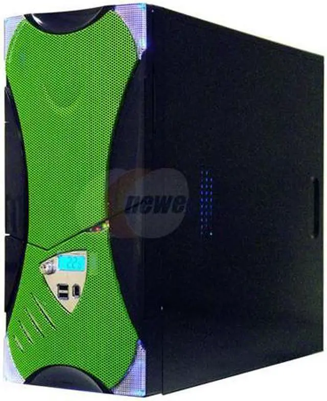 Alt view image 3 of 16 - APEVIA X-Plorer ATXB8KLW-GN Black/Green Steel ATX Mid Tower Computer Case