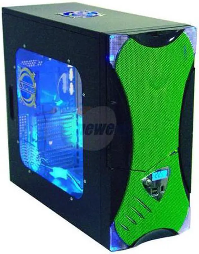 Alt view image 4 of 16 - APEVIA X-Plorer ATXB8KLW-GN Black/Green Steel ATX Mid Tower Computer Case