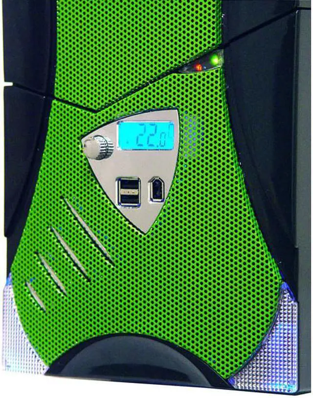 Alt view image 6 of 16 - APEVIA X-Plorer ATXB8KLW-GN Black/Green Steel ATX Mid Tower Computer Case