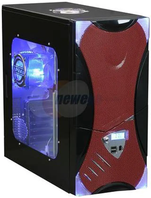 Main image of APEVIA X-Plorer ATXB8KLW-RD Black Body/Red Front Panel Steel ATX Mid Tower Computer Case