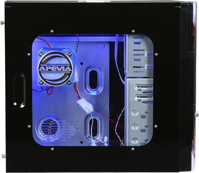 Alt view image 5 of 12 - APEVIA X-Plorer ATXB8KLW-RD Black Body/Red Front Panel Steel ATX Mid Tower Computer Case