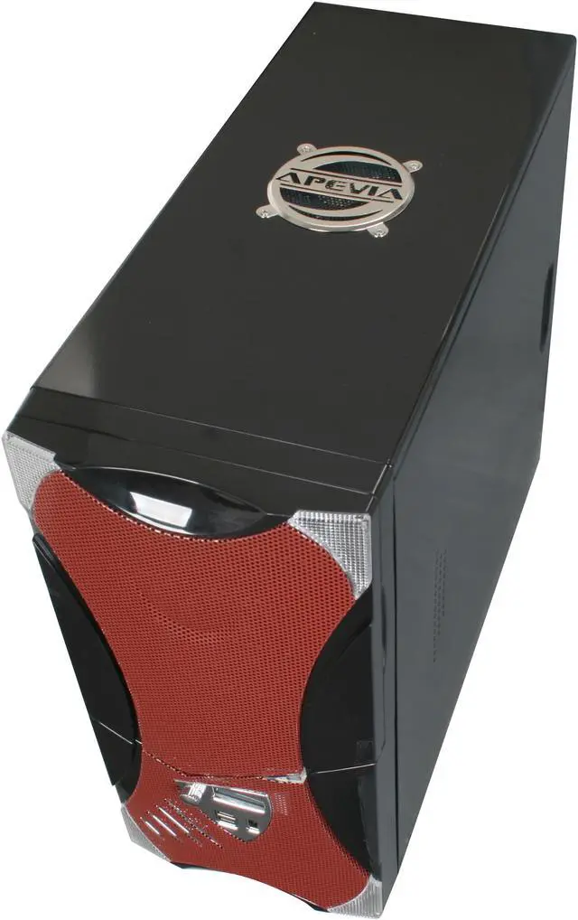 Alt view image 10 of 12 - APEVIA X-Plorer ATXB8KLW-RD Black Body/Red Front Panel Steel ATX Mid Tower Computer Case