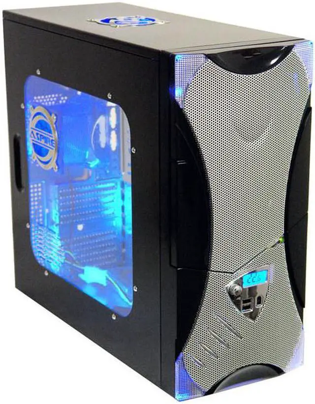 Alt view image 2 of 19 - APEVIA X-Plorer ATXB8KLW-AL/420 Black Body/Silver Front Panel Steel ATX Mid Tower Computer Case 420W Power Supply