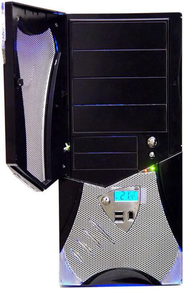 Alt view image 5 of 19 - APEVIA X-Plorer ATXB8KLW-AL/420 Black Body/Silver Front Panel Steel ATX Mid Tower Computer Case 420W Power Supply