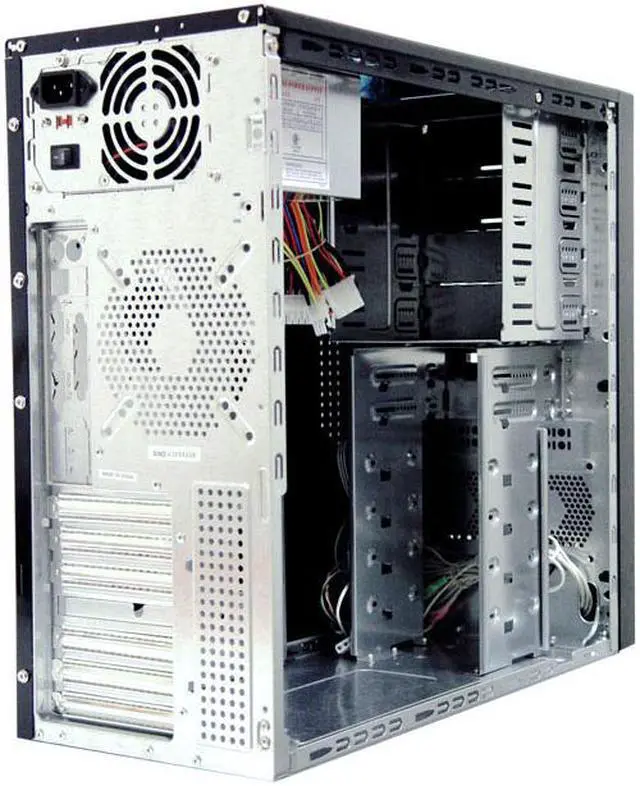 Alt view image 13 of 19 - APEVIA X-Plorer ATXB8KLW-AL/420 Black Body/Silver Front Panel Steel ATX Mid Tower Computer Case 420W Power Supply