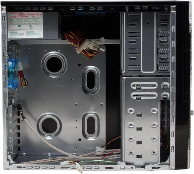 Alt view image 12 of 19 - APEVIA X-Plorer ATXB8KLW-AL/420 Black Body/Silver Front Panel Steel ATX Mid Tower Computer Case 420W Power Supply