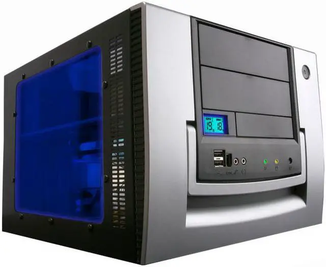 Main image of APEVIA X-QPACK-AL/420 Black/Silver Aluminum Micro ATX Desktop Computer Case 420W Power Supply