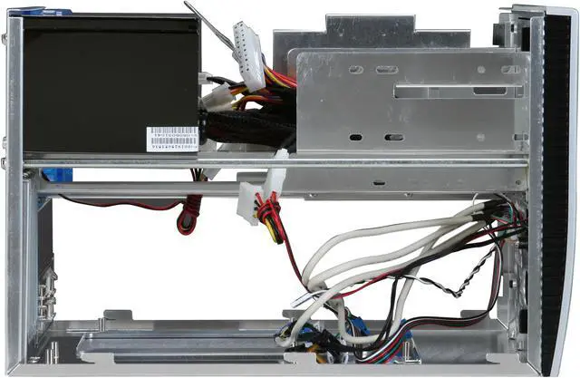 Alt view image 9 of 12 - APEVIA X-QPACK-AL/420 Black/Silver Aluminum Micro ATX Desktop Computer Case 420W Power Supply