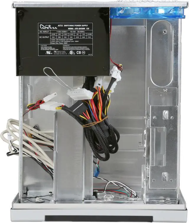 Alt view image 11 of 12 - APEVIA X-QPACK-AL/420 Black/Silver Aluminum Micro ATX Desktop Computer Case 420W Power Supply