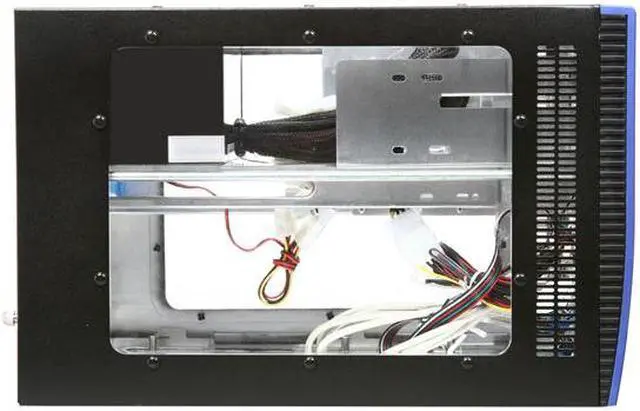 Alt view image 5 of 8 - APEVIA X-QPACK-BL/420 Black/Blue Aluminum Micro ATX Desktop Computer Case 420W Power Supply