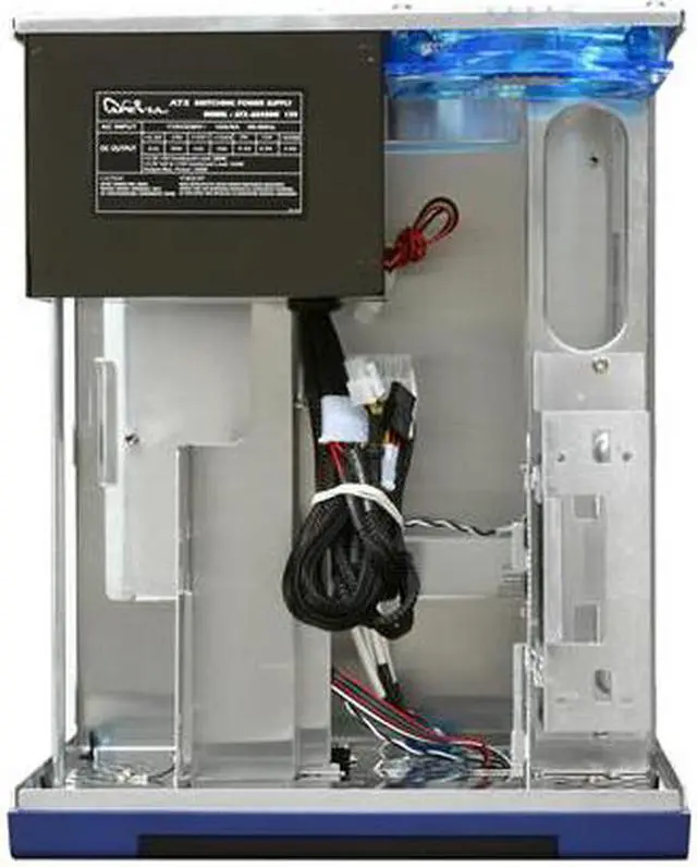 Alt view image 7 of 8 - APEVIA X-QPACK-BL/420 Black/Blue Aluminum Micro ATX Desktop Computer Case 420W Power Supply