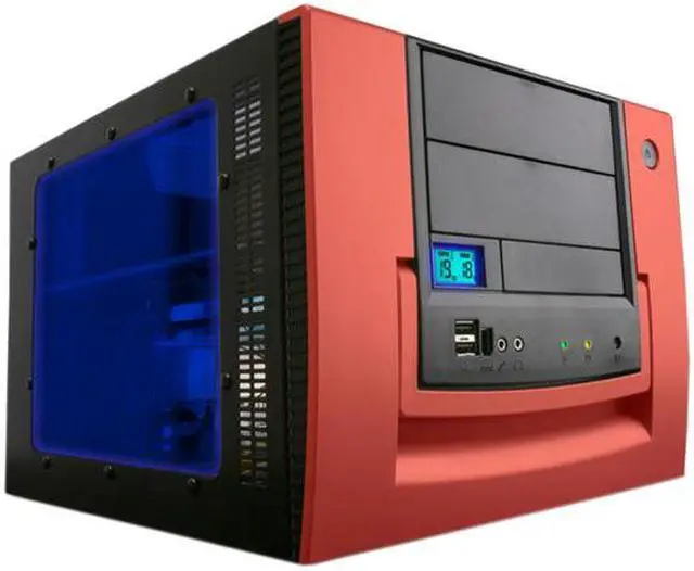 Main image of APEVIA X-QPACK-RD/420 Black/Red Aluminum 1.0 w/ ABS plastic front panel Micro ATX Desktop Computer Case 420W Power Supply