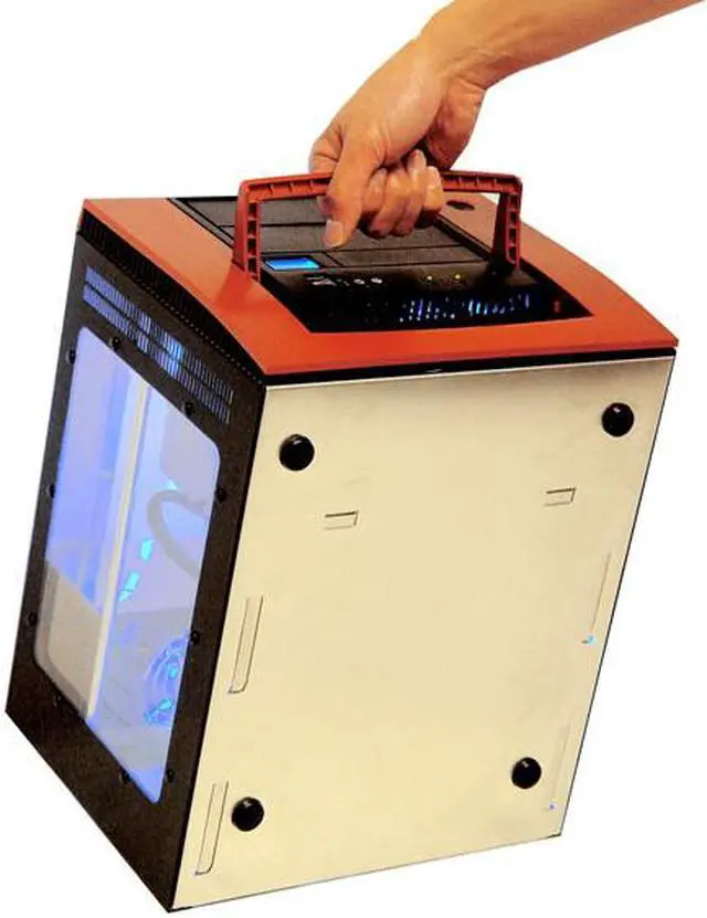 Alt view image 6 of 11 - APEVIA X-QPACK-RD/420 Black/Red Aluminum 1.0 w/ ABS plastic front panel Micro ATX Desktop Computer Case 420W Power Supply
